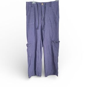 Sincerely Jules Purple Linen blend Cargo Pants Sz M Lagen vacation dark lilac